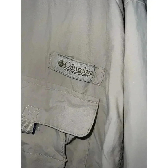 COLUMBIA PFG UPF30+ Long Sleeve 100% Nylon Vented Beige/Tan Size XL - Picture 2 of 4
